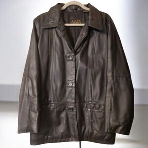 Salon Studio by Haband mens size large black vintage genuine leather & lined